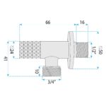 Vinkelventil Diamond 03 1/2" x 3/4" Chrome - Bild 8