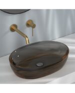 Tvättställsblandare för Inbyggd Installation Orion Borstad Guld - Bild 3
