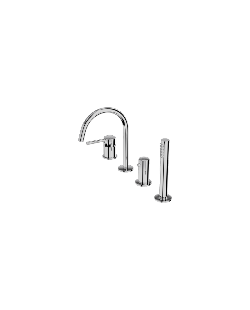 bateria-wannowa-4-otworowa-orion-chrome.png 4-håls Bad-/Duschblandare för Montering på Kant Orion Krom - Bild 1