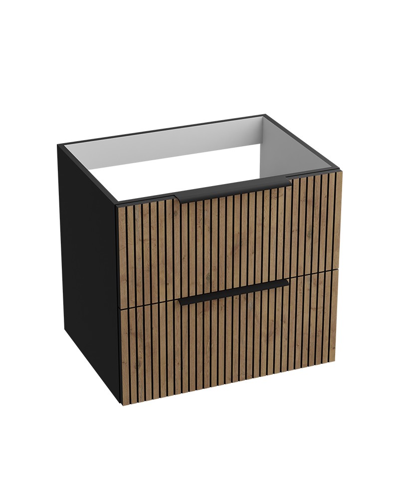 bathroom-cabinet-wall-hung-oklahoma-wood-black-600.jpg Badrumsskåp Väggmonterad Oklahoma Wood Black 60,5 - Bild 1