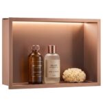 Badrumsnischhylla LED 30x45 Brush Copper