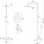 Duschset med termostat Lungo Borstad Guld - Bild 9