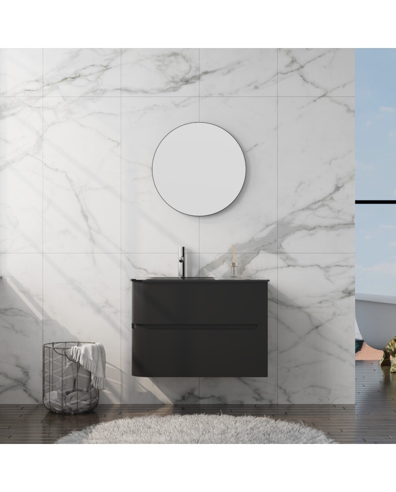 cabinet-with-washbasin-atlanta-black-800.jpg Badrumsskåp med Tvättställ Atlanta Svart 80 - Bild 1