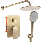 Inbyggt duschset Verso borstad guld + BOX