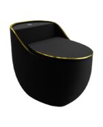 Toalettstol SILIA RIM Black/Gold Line