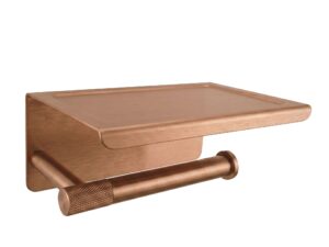 Toalettpappershållare med hylla 6613 Modern Koppar Brush
