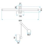 Badrum vägg LED-lampa APP1900-1W 60cm BRUSH GOLD - Bild 8