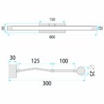 Badrum vägg LED-lampa SWE017-1W 60cm Krom - Bild 8