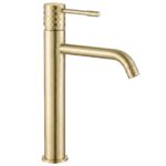 Hög Handfatblandare Lungo Diamond Brush Guld - Bild 7