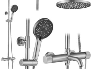 Duschset Lungo Stripe Borstad Nickel