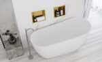 INBYGGD BADEHYLLA 30x30 borstad guld - Bild 7