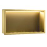 BADRUMSNISCH MED LED-HYLLA 30x60 BORSTAD GULD