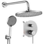 Inbyggd duschset Lungo Stripe Borstad Nickel + BOX