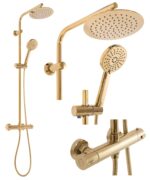 DUSCHSET med termostat BLISS Guld