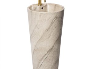 Fristående Keramisk Tvättställ Blanka Natural Matt Marmor