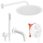 Inbyggt badkar- och duschset Lungo Vit + BOX