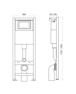 WC-fixtur för vägghängd toalett LAV 101 – 40 cm - Bild 2
