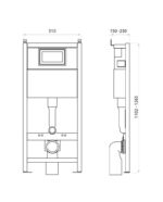 WC-fixtur för vägghängd toalett LAV 100 – 50 cm - Bild 2