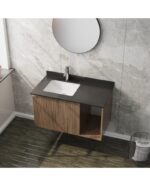 Badrumsskåp med Tvättställ Kent Black 90 - Bild 4