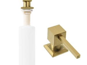 Kvadratisk diskho-tvålpump i borstad guld