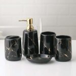 Keramiskt badrumsset 322123 Svart
