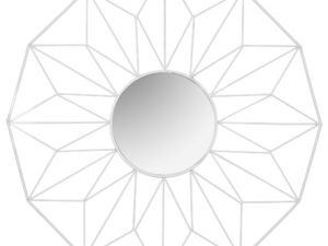 Vitt geometriskt 12‑kantigt spegel 58 cm MC60375