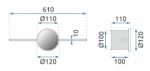 BADRUMSVÄGGLAMPA LED ROUND SVART 60CM APP849-1W