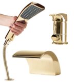 Badkarsblandare Riven guld – bild 2