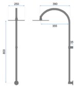 Inbyggd Duschset Lugano Svart +BOX
