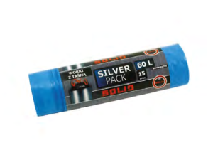 Säckar Silver Pack LDPE med tejp - 60 l