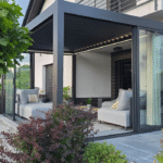 3M skjutdörrar i glas för Luxe antracit pergola - Bild 8