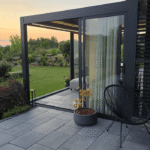 3M skjutdörrar i glas för Luxe antracit pergola - Bild 9
