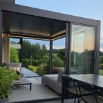 3M skjutdörrar i glas för Luxe pergola, antracit - Bild 9