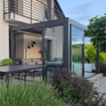 3M skjutdörrar i glas för Luxe pergola, antracit - Bild 7