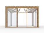 3M skjutdörrar i glas till Luxe pergola i träfärg - Bild 15