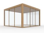 3M skjutdörrar i glas till Luxe pergola i träfärg - Bild 12