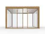 3M skjutdörrar i glas till Luxe pergola i träfärg - Bild 14