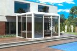 4M glasskjutdörrar till Luxe pergola, vit - Bild 15