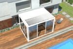 4M glasskjutdörrar till Luxe pergola, vit - Bild 16