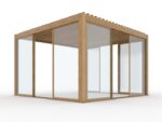 4M glasskjutdörrar till Luxe pergola i träfärg - Bild 6