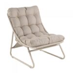 Cloud utefåtölj med fotstöd och sidobord, beige - Bild 2