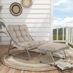Cloud utefåtölj med fotstöd och sidobord, beige - Bild 6