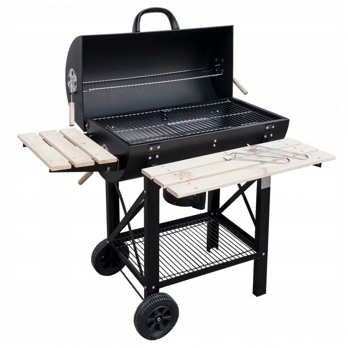 grill-weglowy-mir418-z-drewnianymi-polkami-bf980c4ee03047e1a841b33f35217644-a3335e0e.jpg MIR418 kolgrill med trähyllor - Bild 1