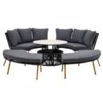 Holand trädgårdsmöbler och loungemöbler med en oval soffa