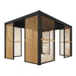 Rörlig 3M pergola blindpanel i träfärg - Bild 3
