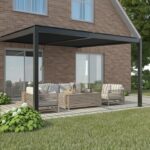 Pergola LUXE väggmonterad 4x3x2,5 antracit med LED - Bild 2
