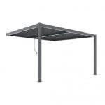 Pergola LUXE väggmonterad 4x3x2,5 antracit med LED