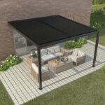Pergola LUXE väggmonterad 4x3x2,5 antracit med LED - Bild 3