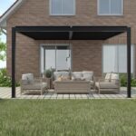 Pergola LUXE väggmonterad 4x3x2,5 antracit med LED - Bild 4