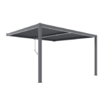LUXE trädgårdspergola, väggmonterad, 3x3x2,5 m, antracit, med LED